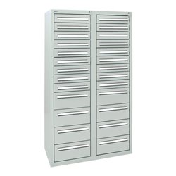 Stumpf Schubladenschrank Serie T-100/35-4, 26 Schubladen lichtgrau (18x100, 8x200mm)