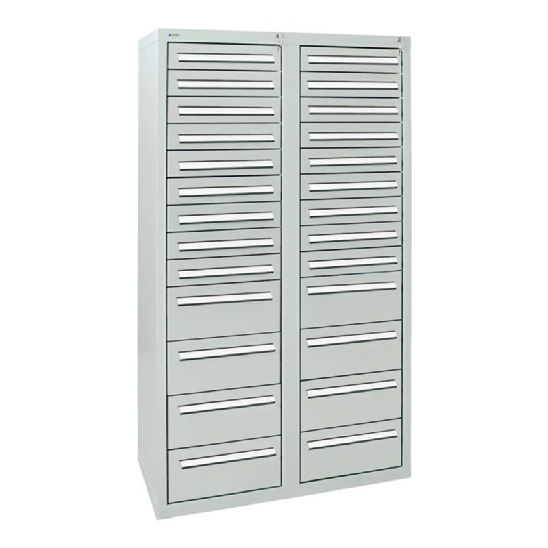Stumpf Schubladenschrank Serie T-100/35-4, 26 Schubladen lichtgrau (18x100, 8x200mm)