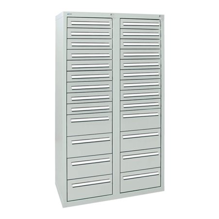 Stumpf Schubladenschrank Serie T-100/35-4, 26 Schubladen lichtgrau (18x100, 8x200mm)