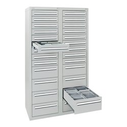 Stumpf Schubladenschrank Serie T-100/35-4, 26 Schubladen lichtgrau (18x100, 8x200mm)