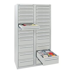 Stumpf Schubladenschrank Serie T-100/35-4, 26 Schubladen lichtgrau (18x100, 8x200mm)