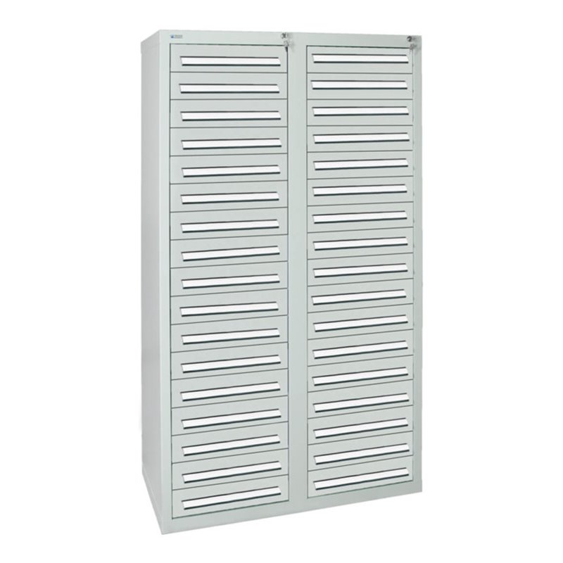 Stumpf Schubladenschrank Serie T-100/35-4, 34 Schubladen lichtgrau (34x100mm)