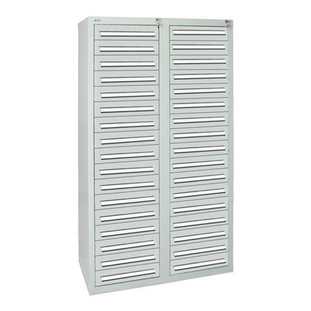 Stumpf Schubladenschrank Serie T-100/35-4, 34 Schubladen lichtgrau (34x100mm)