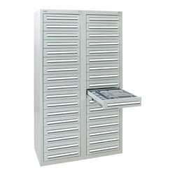Stumpf Schubladenschrank Serie T-100/35-4, 34 Schubladen lichtgrau (34x100mm)