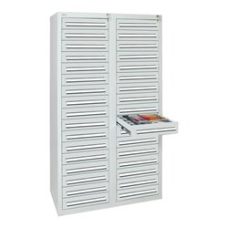Stumpf Schubladenschrank Serie T-100/35-4, 34 Schubladen lichtgrau (34x100mm)