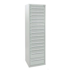 Stumpf Schubladenschrank Serie T-100/35-5, 15 Schubladen lichtgrau (13x100, 2x200mm)