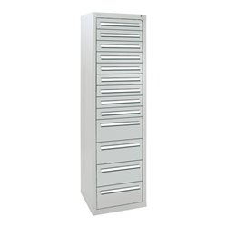 Stumpf Schubladenschrank Serie T-100/35-5, 13 Schubladen lichtgrau (9x100, 4x200mm)