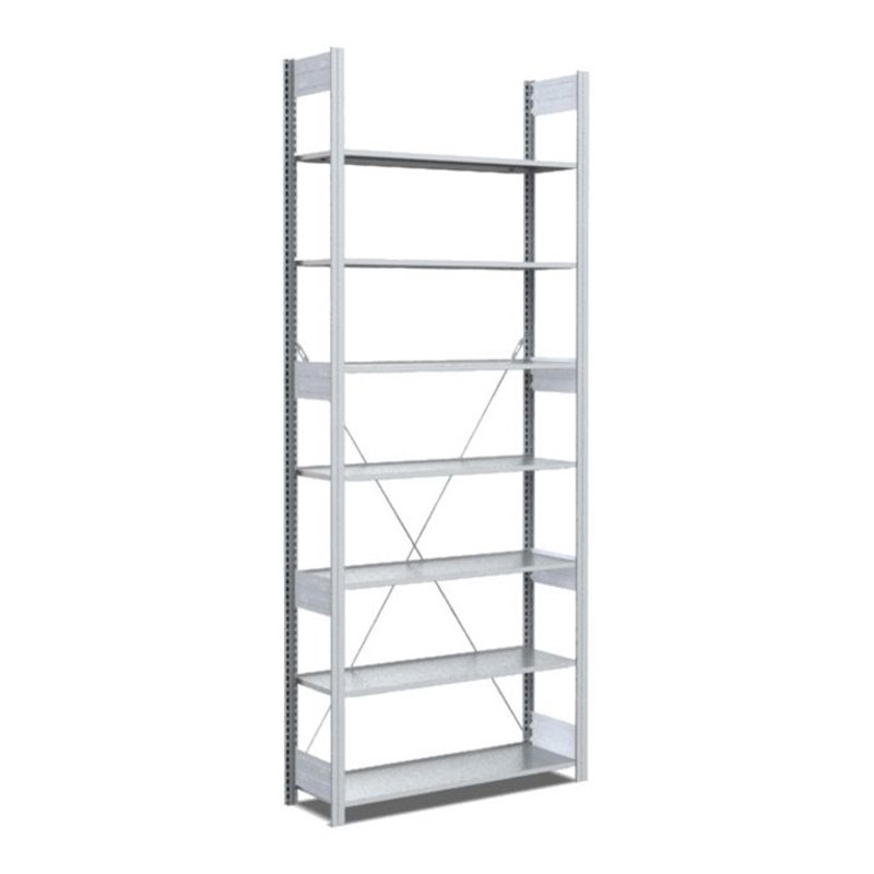 Bito Fachbodenregal / Archivregal Typ:EL L808xH2500xT324 mm, Grundfeld 70 kg glanzverzinkt