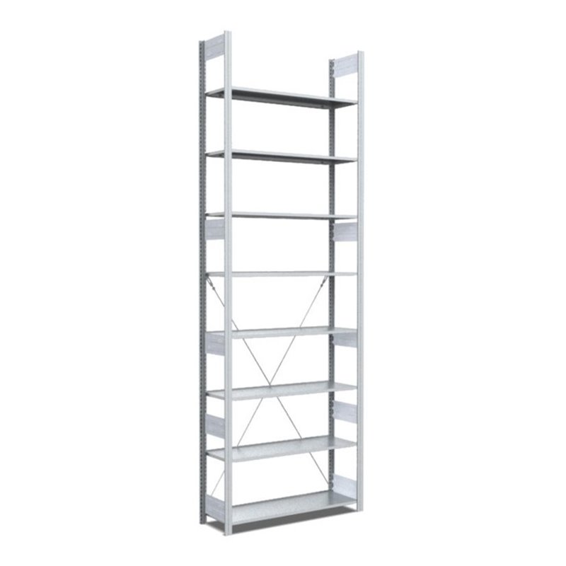 Bito Fachbodenregal / Archivregal Typ:EL L808xH3000xT324 mm, Grundfeld 70 kg glanzverzinkt