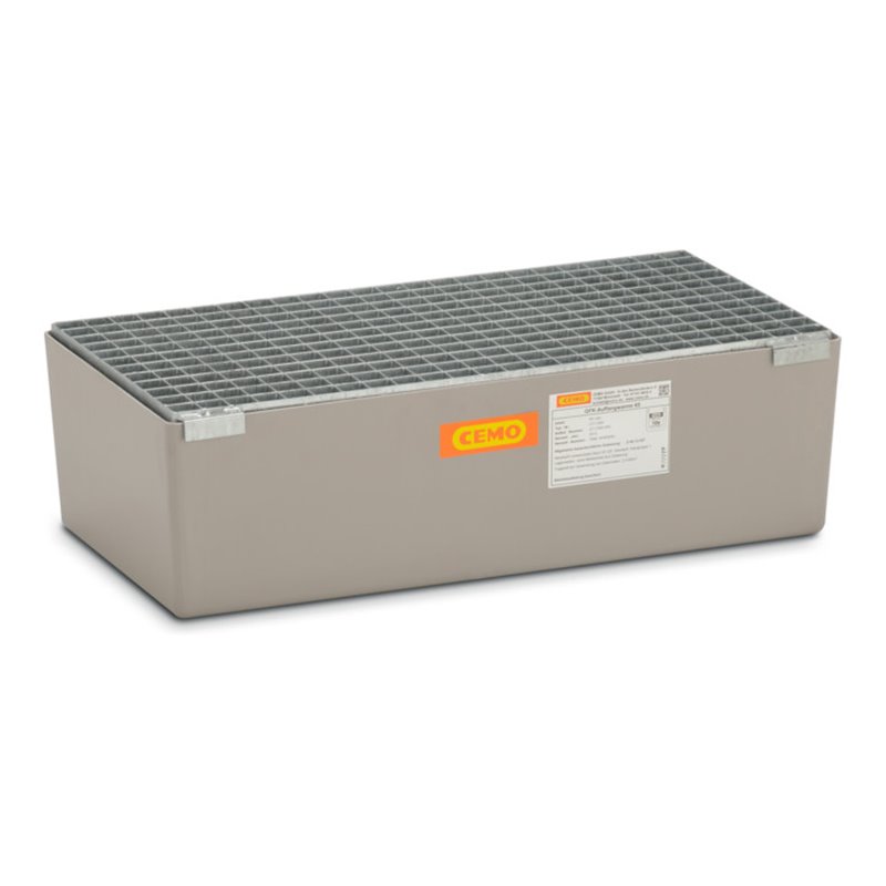 CEMO Auffangwanne 65 Liter mit Zulassung verzinktes Stahlgitterrost