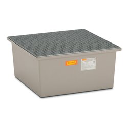 CEMO Auffangwanne 220/1 mit Zulassung verzinktes Stahlgitterrost