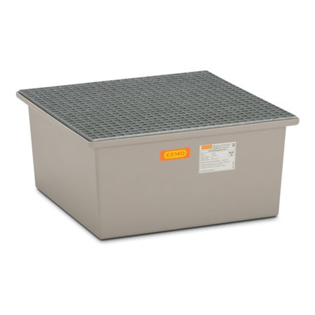 CEMO Auffangwanne 220/1 mit Zulassung verzinktes Stahlgitterrost