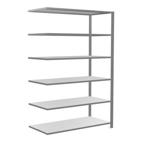 Schulte Anbauregal Büro-Steckregal MULTplus150 2000 x 1300 x 600 mm 6 Fachböden Längenriegel verzinkt ohne Mittelanschlag