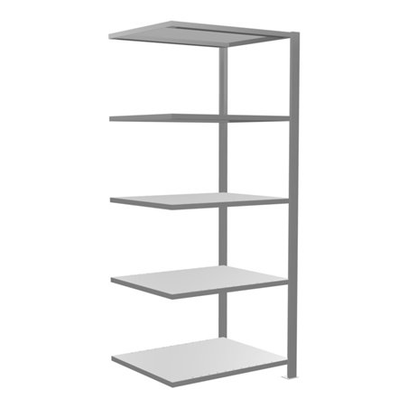 Schulte Anbauregal Büro-Steckregal MULTplus150 1800 x 750 x 600 mm 5 Fachböden Längenriegel verzinkt ohne Mittelanschlag