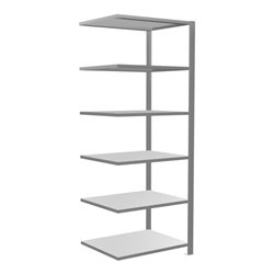 Schulte Anbauregal Büro-Steckregal MULTplus150 2000 x 750 x 600 mm 6 Fachböden Längenriegel verzinkt ohne Mittelanschlag