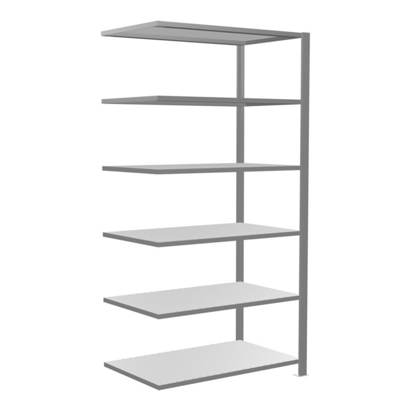 Schulte Anbauregal Büro-Steckregal MULTplus150 2000 x 1000 x 600 mm 6 Fachböden Längenriegel verzinkt ohne Mittelanschlag