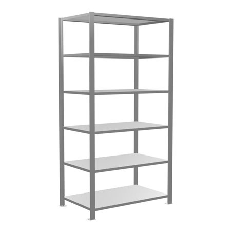 Schulte Grundregal Büro-Steckregal MULTplus150 2000 x 1000 x 600 mm 6 Fachböden Längenriegel verzinkt ohne Mittelanschlag