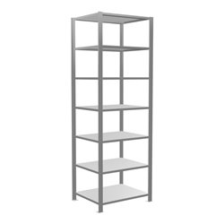 Schulte Grundregal Büro-Steckregal MULTplus150 2300 x 750 x 600 mm 7 Fachböden Längenriegel verzinkt ohne Mittelanschlag