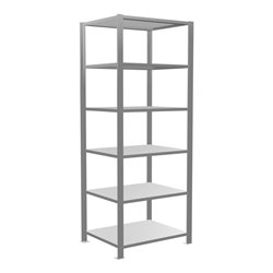 Schulte Grundregal Büro-Steckregal MULTplus150 2000 x 750 x 600 mm 6 Fachböden Längenriegel verzinkt ohne Mittelanschlag