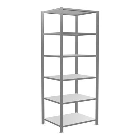 Schulte Grundregal Büro-Steckregal MULTplus150 2000 x 750 x 600 mm 6 Fachböden Längenriegel verzinkt ohne Mittelanschlag