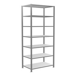 Schulte Grundregal Büro-Steckregal MULTplus150 2300 x 1000 x 600 mm 7 Fachböden Längenriegel verzinkt ohne Mittelanschlag