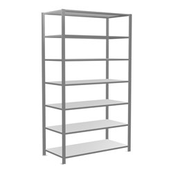 Schulte Grundregal Büro-Steckregal MULTplus150 2300 x 1300 x 600 mm 7 Fachböden Längenriegel verzinkt ohne Mittelanschlag