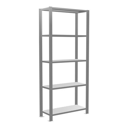 Schulte Grundregal Büro-Steckregal MULTIplus85 1800 x 750 x 300 mm 5 Fachböden Kreuzstrebe verzinkt mit Anschlagleiste