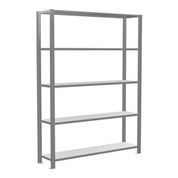 Schulte Grundregal Büro-Steckregal MULTIplus85 1800 x 1300 x 300 mm 5 Fachböden Kreuzstrebe verzinkt mit Anschlagleiste