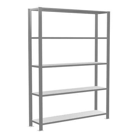 Schulte Grundregal Büro-Steckregal MULTIplus85 1800 x 1300 x 300 mm 5 Fachböden Kreuzstrebe verzinkt mit Anschlagleiste