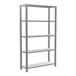 Schulte Grundregal Büro-Steckregal MULTIplus85 1800 x 1000 x 300 mm 5 Fachböden Kreuzstrebe verzinkt mit Anschlagleiste