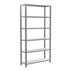 Schulte Grundregal Büro-Steckregal MULTIplus85 2000 x 1000 x 300 mm 6 Fachböden Kreuzstrebe verzinkt mit Anschlagleiste