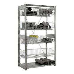 Bito Fachbodenregal Gitterkörbe L1058xH1850xT524 mm, Grundfeld verzinkt