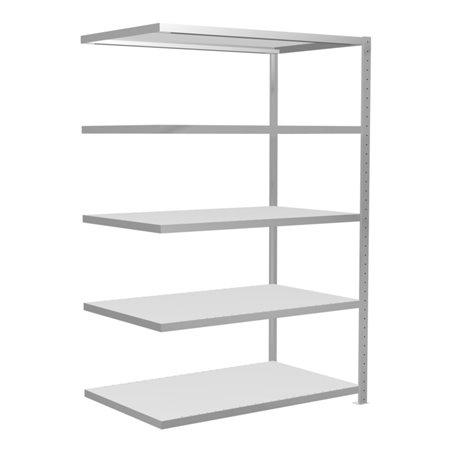 Schulte Anbauregal Steckregal MULTIplus250 2000 x 1300 x 800 mm 5 Fachböden Kreuzstrebe RAL 7035 lichtgrau