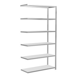 Schulte Anbauregal Steckregal MULTIplus250 2500 x 1300 x 500 mm 6 Fachböden Kreuzstrebe RAL 7035 lichtgrau