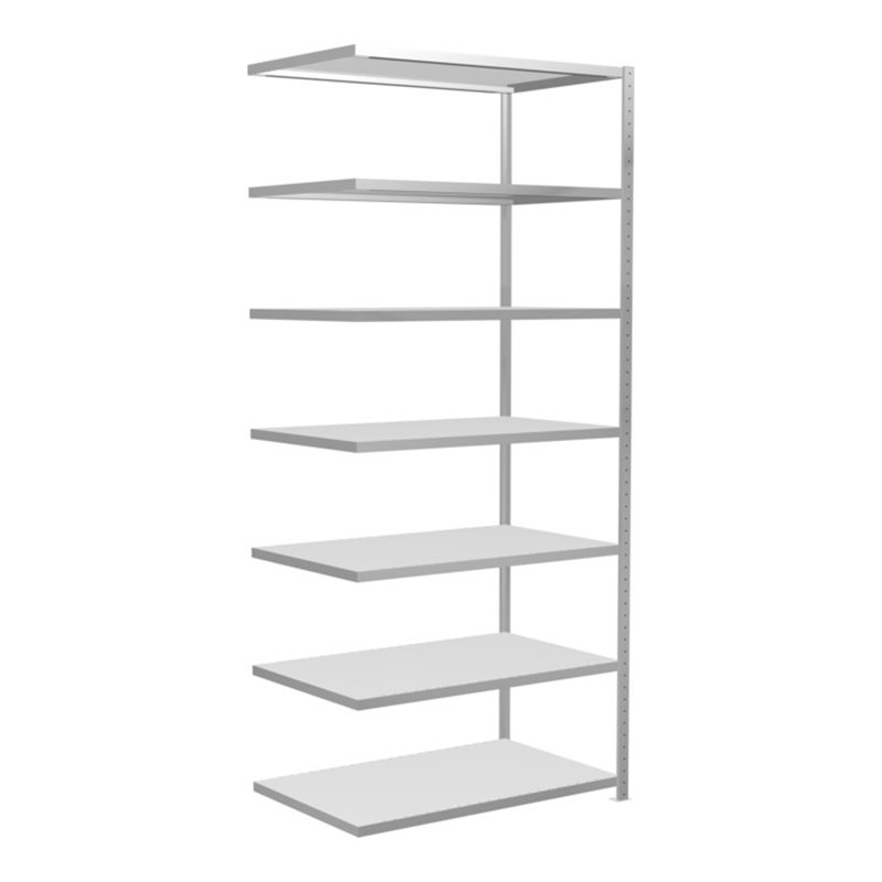 Schulte Anbauregal Steckregal MULTIplus250 3000 x 1300 x 800 mm 7 Fachböden Kreuzstrebe RAL 7035 lichtgrau