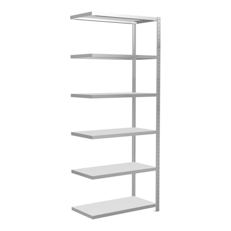 Schulte Anbauregal Steckregal MULTIplus250 2500 x 1000 x 500 mm 6 Fachböden Kreuzstrebe RAL 7035 lichtgrau