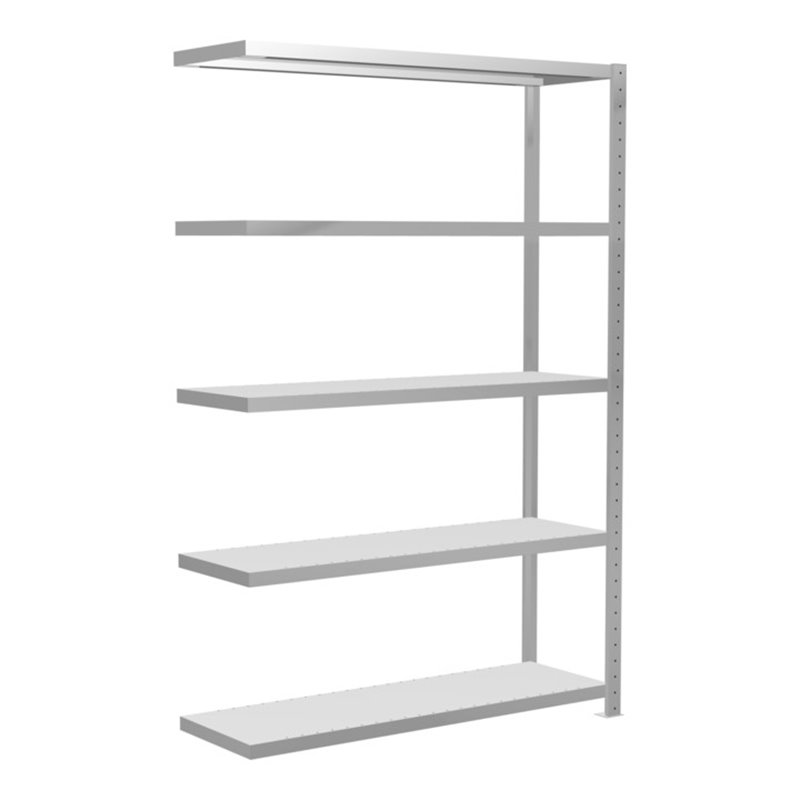 Schulte Anbauregal Steckregal MULTIplus250 2000 x 1300 x 400 mm 5 Fachböden Kreuzstrebe RAL 7035 lichtgrau