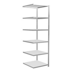 Schulte Anbauregal Steckregal MULTIplus250 2500 x 750 x 800 mm 6 Fachböden Kreuzstrebe RAL 7035 lichtgrau