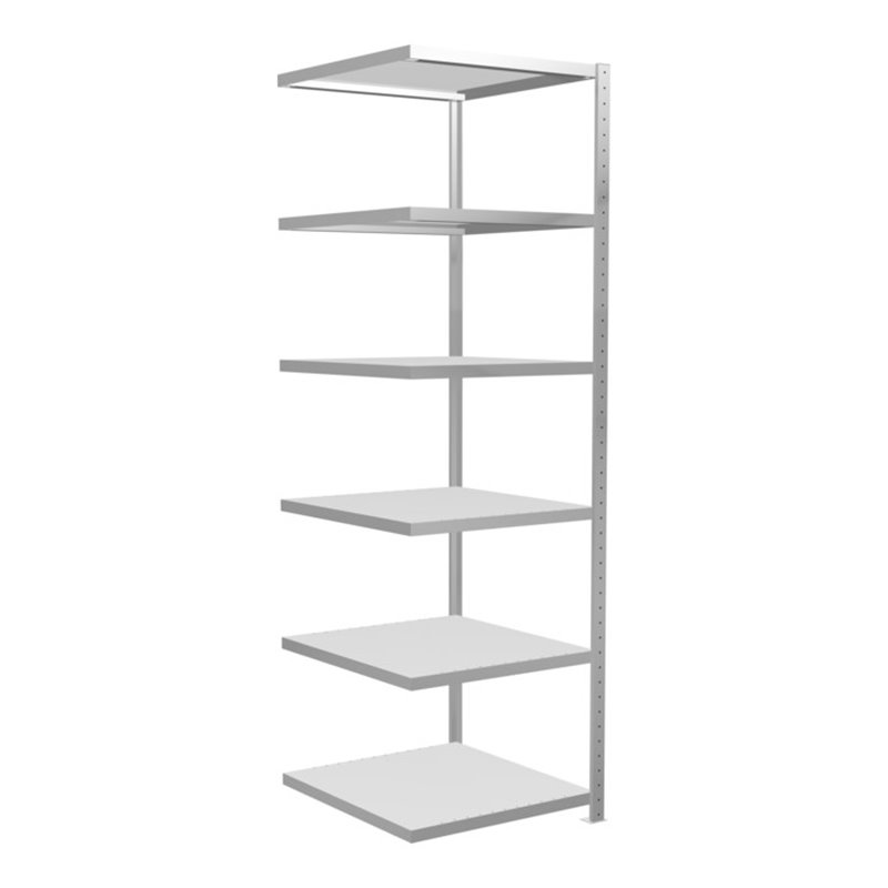 Schulte Anbauregal Steckregal MULTIplus250 2500 x 750 x 800 mm 6 Fachböden Kreuzstrebe RAL 7035 lichtgrau