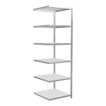 Schulte Anbauregal Steckregal MULTIplus250 2500 x 750 x 800 mm 6 Fachböden Kreuzstrebe RAL 7035 lichtgrau