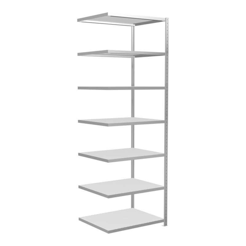 Schulte Anbauregal Steckregal MULTIplus250 3000 x 1000 x 800 mm 7 Fachböden Kreuzstrebe RAL 7035 lichtgrau