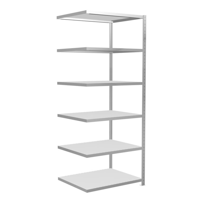 Schulte Anbauregal Steckregal MULTIplus250 2500 x 1000 x 800 mm 6 Fachböden Kreuzstrebe RAL 7035 lichtgrau