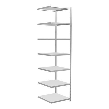 Schulte Anbauregal Steckregal MULTIplus250 3000 x 750 x 800 mm 7 Fachböden Kreuzstrebe RAL 7035 lichtgrau