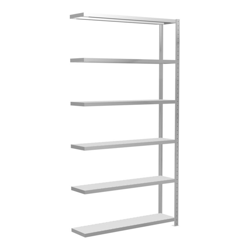 Schulte Anbauregal Steckregal MULTIplus250 2500 x 1300 x 300 mm 6 Fachböden Kreuzstrebe RAL 7035 lichtgrau