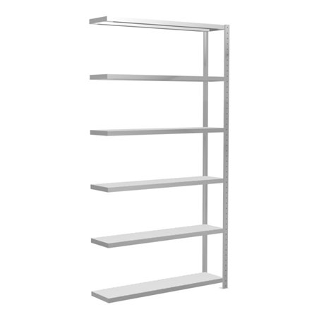 Schulte Anbauregal Steckregal MULTIplus250 2500 x 1300 x 300 mm 6 Fachböden Kreuzstrebe RAL 7035 lichtgrau