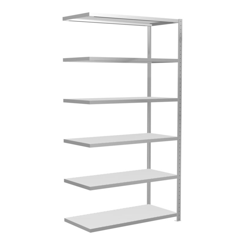 Schulte Anbauregal Steckregal MULTIplus250 2500 x 1300 x 600 mm 6 Fachböden Kreuzstrebe RAL 7035 lichtgrau