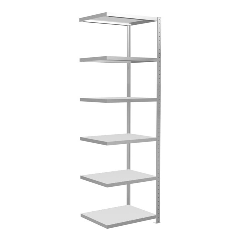 Schulte Anbauregal Steckregal MULTIplus250 2500 x 750 x 600 mm 6 Fachböden Kreuzstrebe RAL 7035 lichtgrau