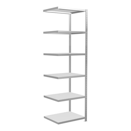 Schulte Anbauregal Steckregal MULTIplus250 2500 x 750 x 600 mm 6 Fachböden Kreuzstrebe RAL 7035 lichtgrau