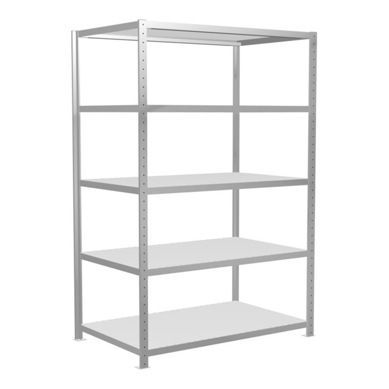 Schulte Grundregal Steckregal MULTIplus250 2000 x 1300 x 800 mm 5 Fachböden Kreuzstrebe RAL 7035 lichtgrau