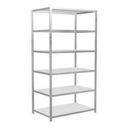 Schulte Grundregal Steckregal MULTIplus250 2500 x 1300 x 800 mm 6 Fachböden Kreuzstrebe RAL 7035 lichtgrau